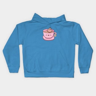 Cute Tea Bag and Teacup Doodle Kids Hoodie